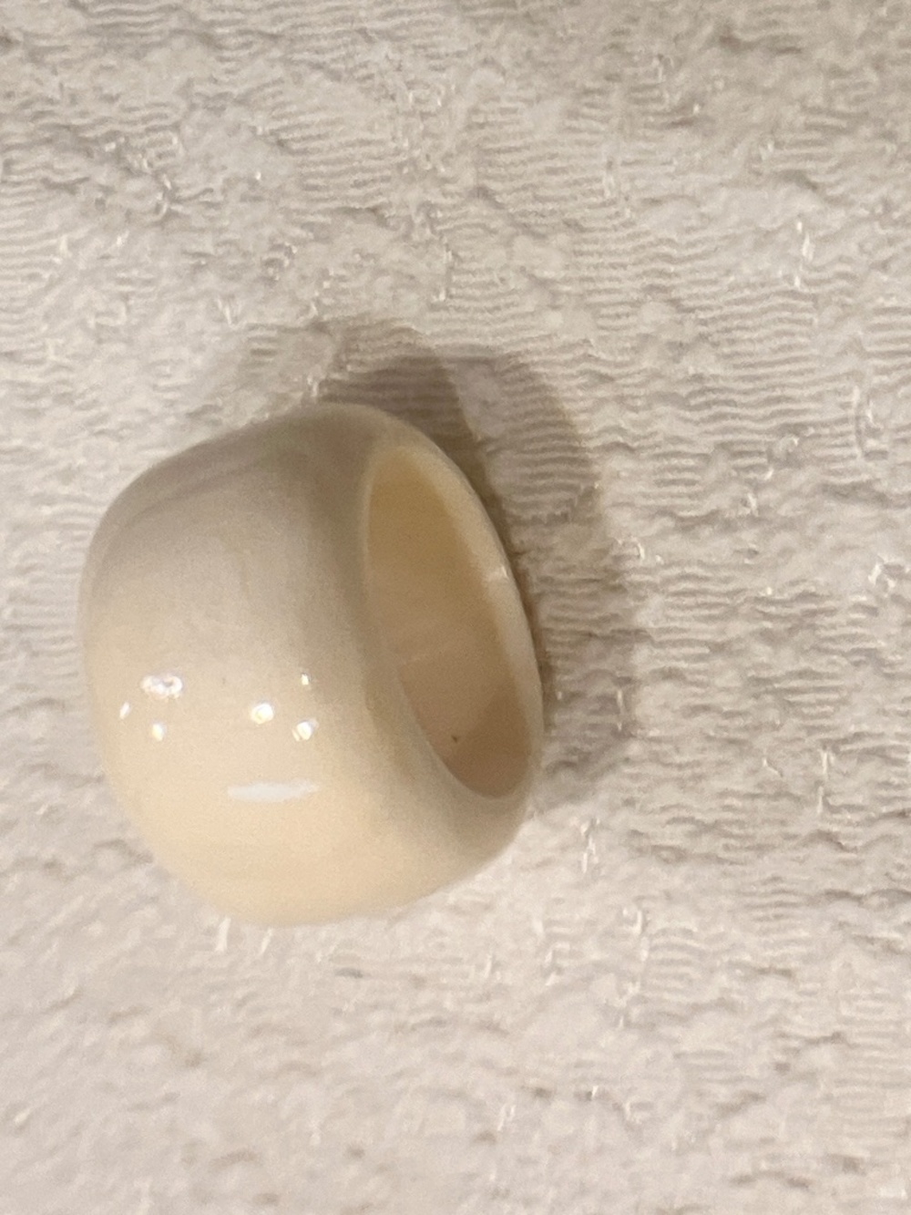 White buffalo horn scarf ring